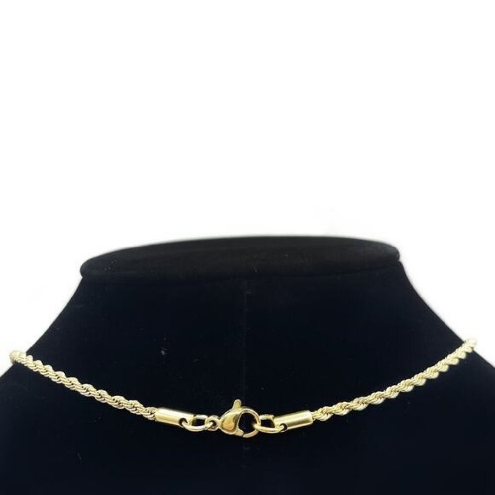 Authentic Louis Vuitton LV Charm Round Pendant White Necklace Gold Plated Chain - Picture 6 of 9